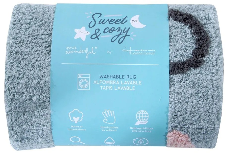 Kék mosható kézi szövésű pamut gyerek szőnyeg ø100 cm Big Big World – Lorena Canals