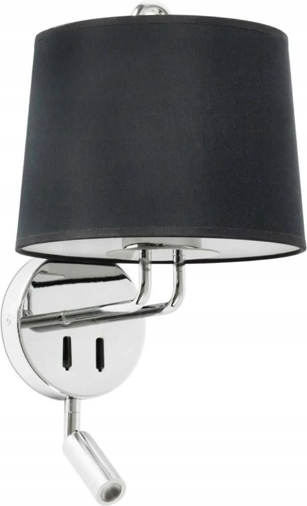 Faro Montreal fali lámpa króm/fekete Led olvasólámpával