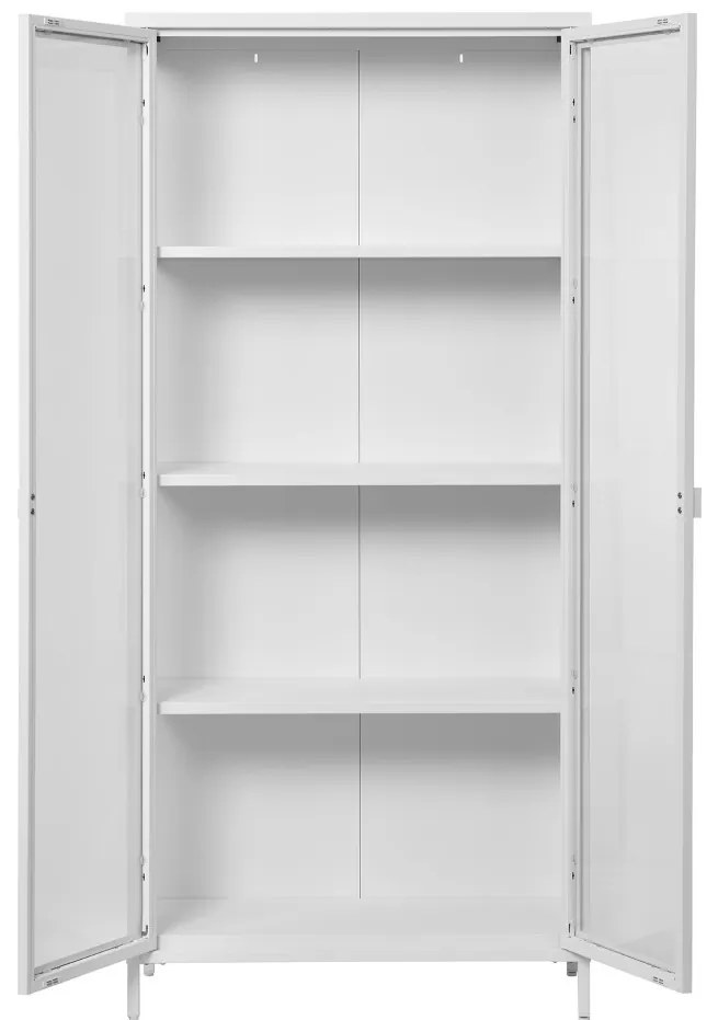 Brisbane vitrin, 2 üvegajtó, acél, fehér 80x35x175 cm