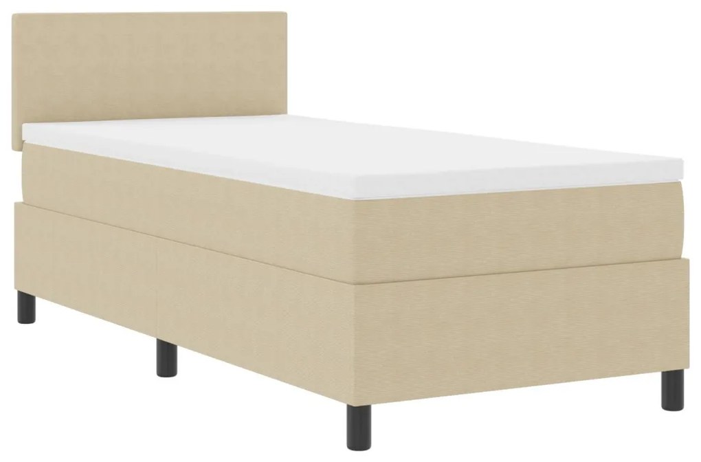Box Spring ágy matraccal világos zöld szürke 90x200 cm kordbársony