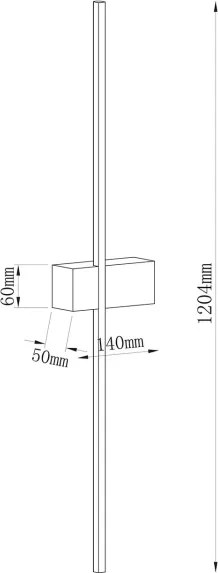 AISHA LED fali lámpa 20W/230V 4000K 120 cm arany
