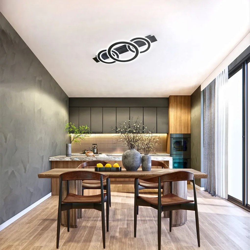 FISCHER&HONSEL 21434 CIRCLE Modern Mennyezeti Lámpa Bézs, Fekete, Szürke LED IP20