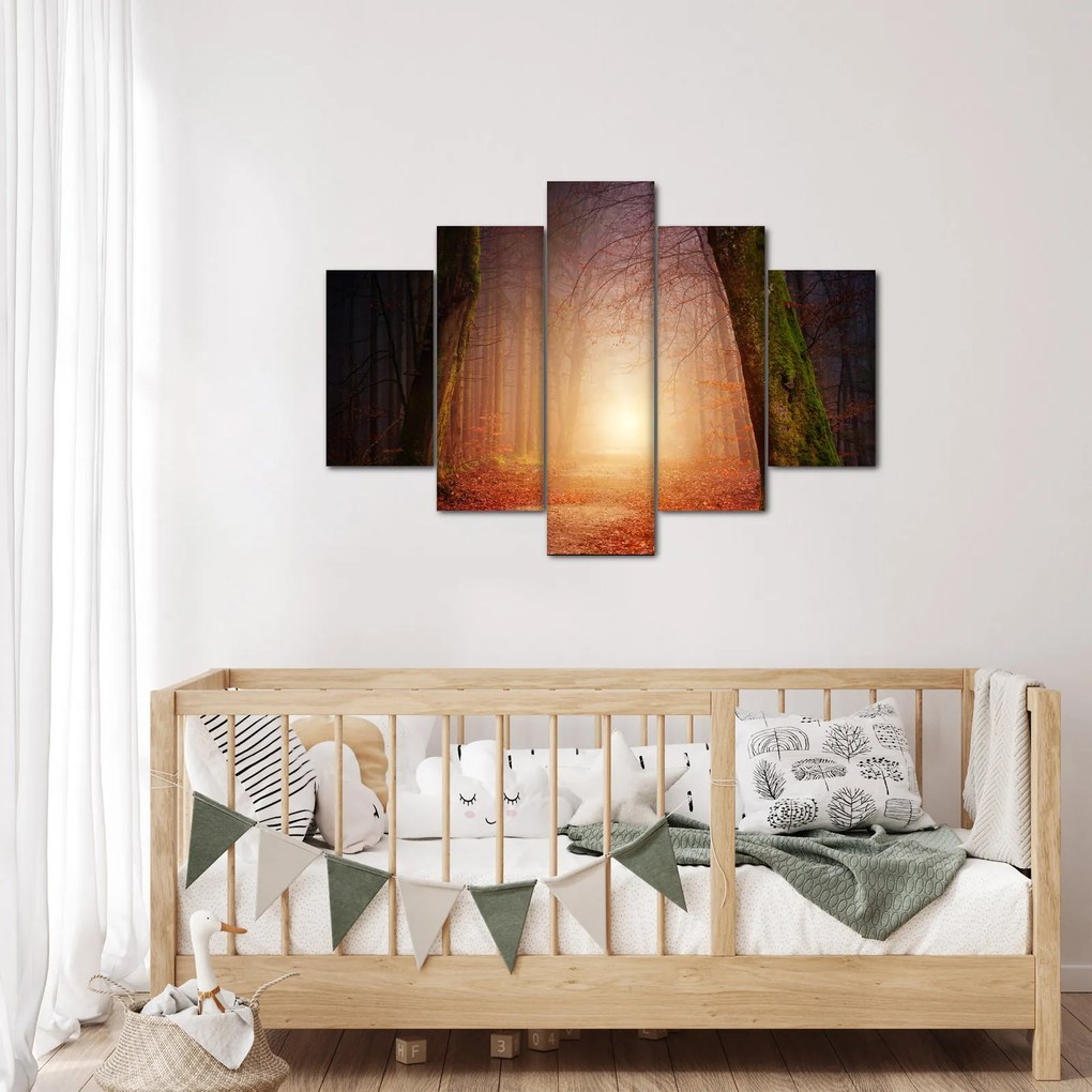 Őszi erdő képe a ködben (150x105 cm)