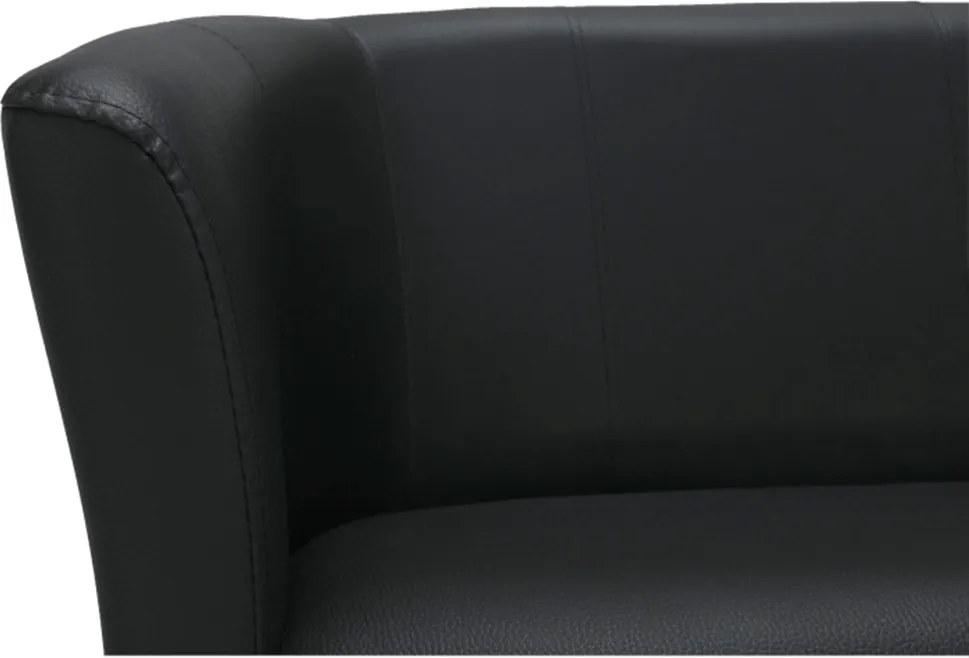 Klub duplafotel, fekete textilbőr, CUBA