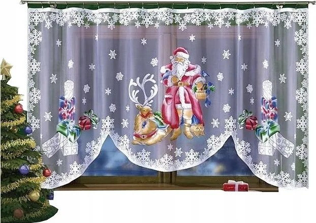 Függöny kész Mikulás 300x150cm függöny karácsonyi ablak dekoráció karácsonyra