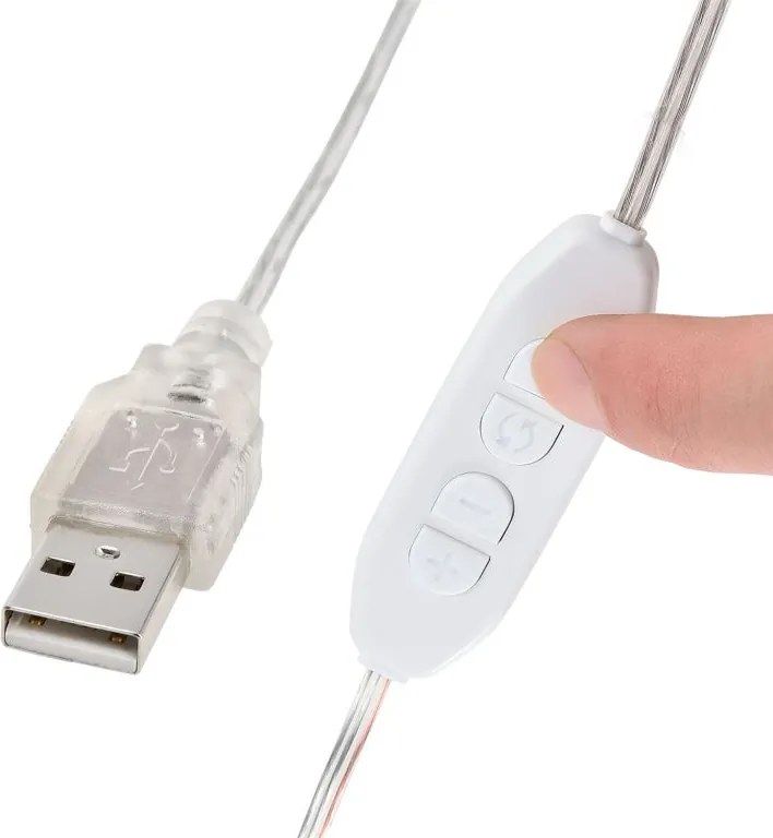 LED sminklámpa füzér 10 izzóval USB állítható fény