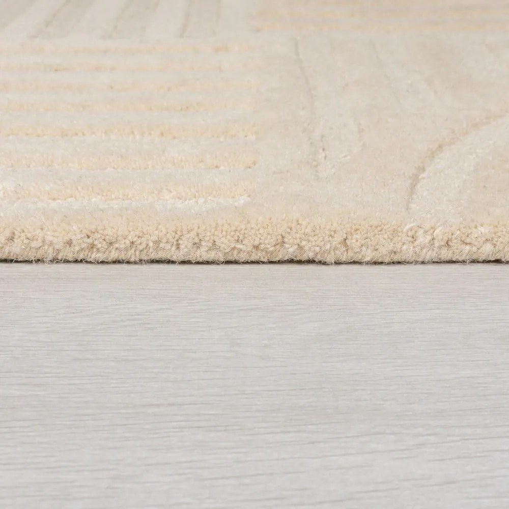 Bézs gyapjú kerek szőnyeg ø 160 cm Zen Garden - Flair Rugs