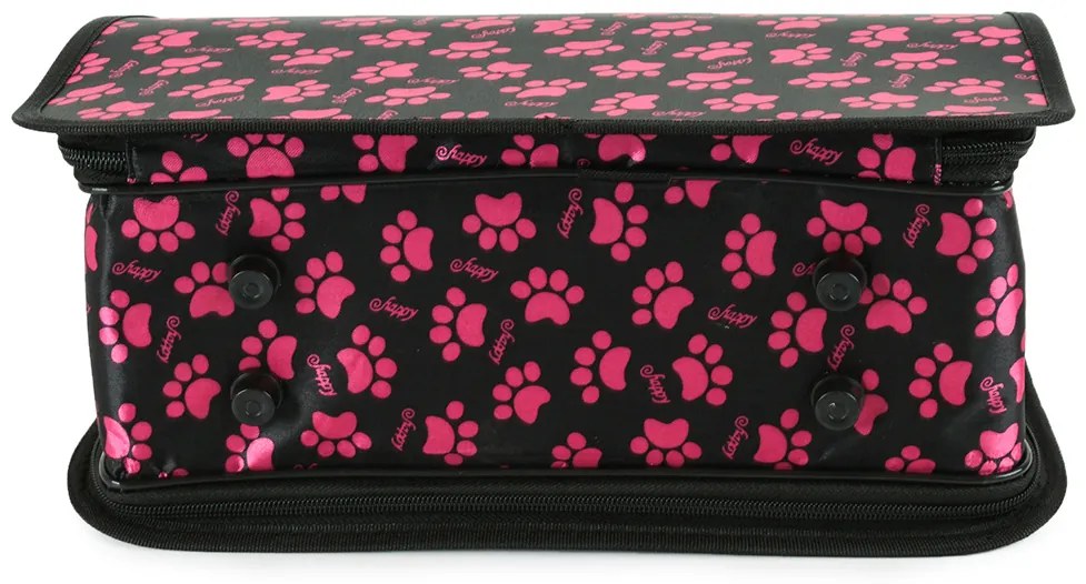 Szállítótáska kutya/macskának FURGO XL, fekete-rózsaszín