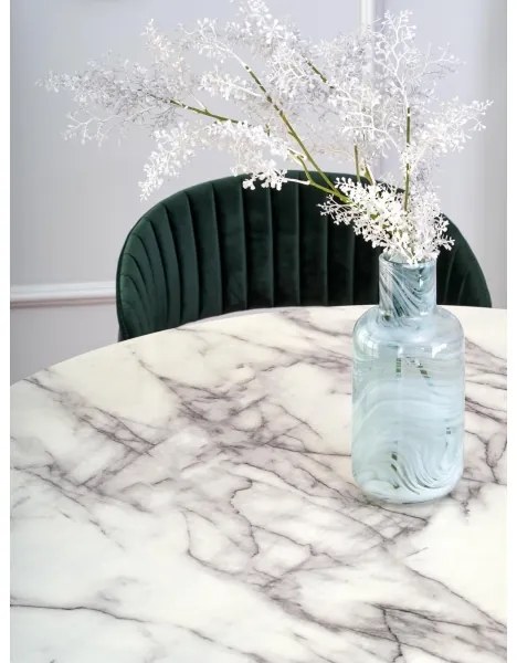 SEREIN étkezőasztal, fehér márvány dekor/fekete