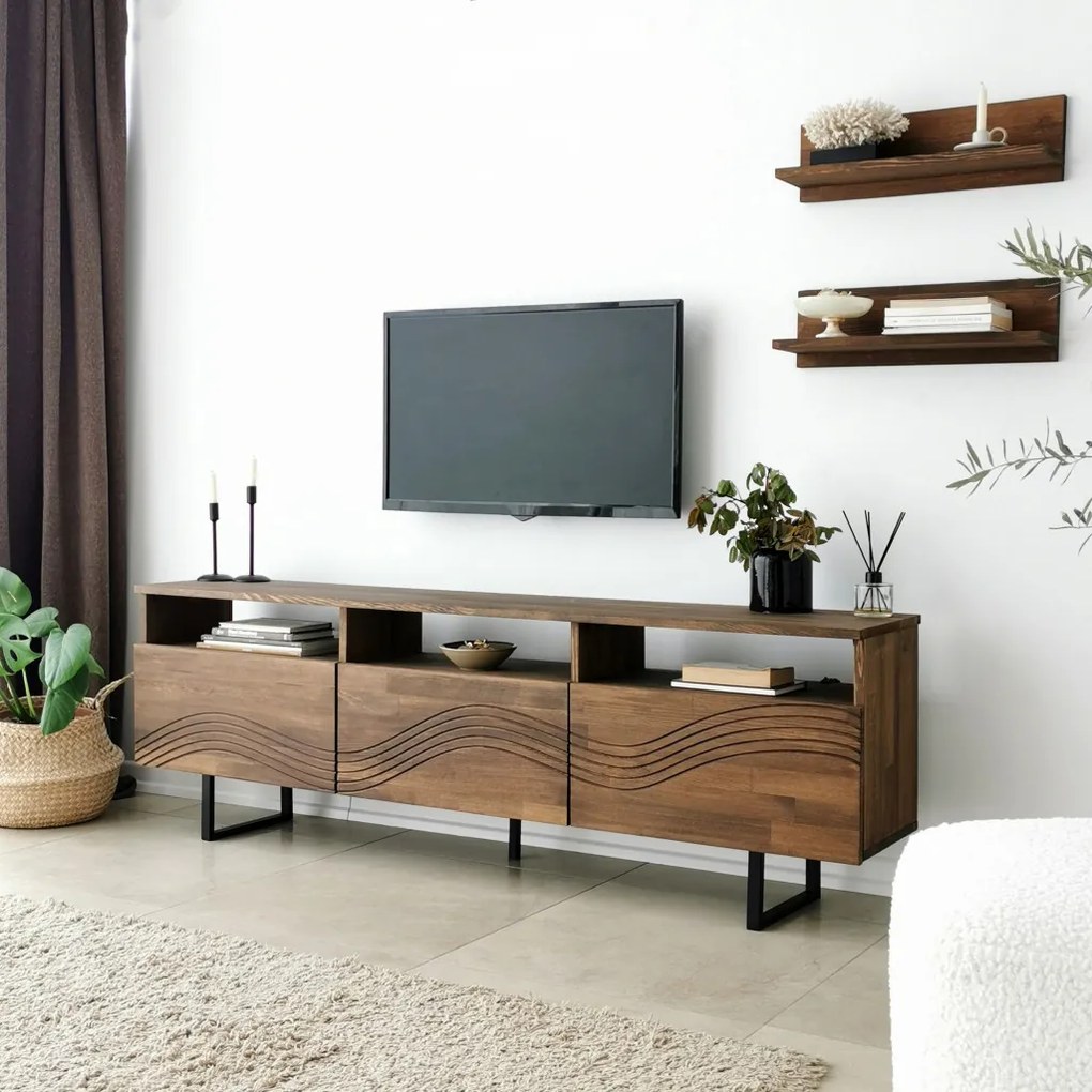 Onda fém TV-állvány, dió, 50 cm