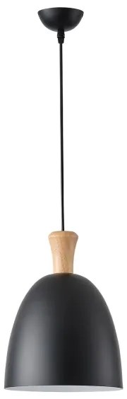 Csillár zsinóron 1xE27/15W/230V fekete átm. 23 cm