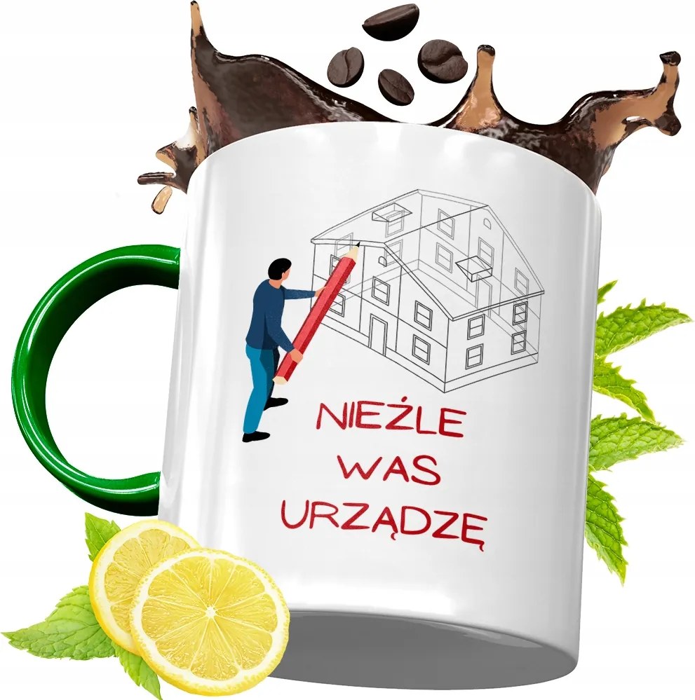 Zöld Bögre Építésznek Születésnapi Ajándék Nyomtatott Fényképpel