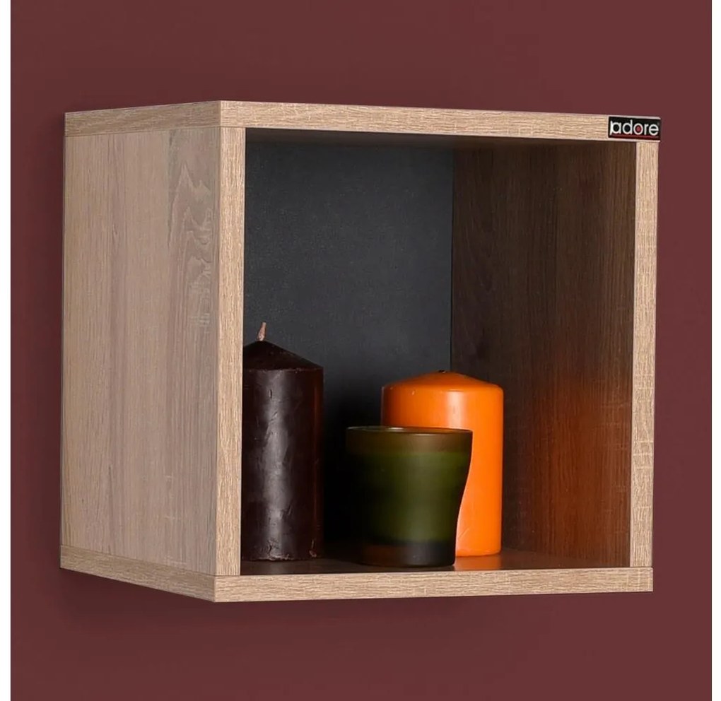 Fali polc 33x33 cm barna
