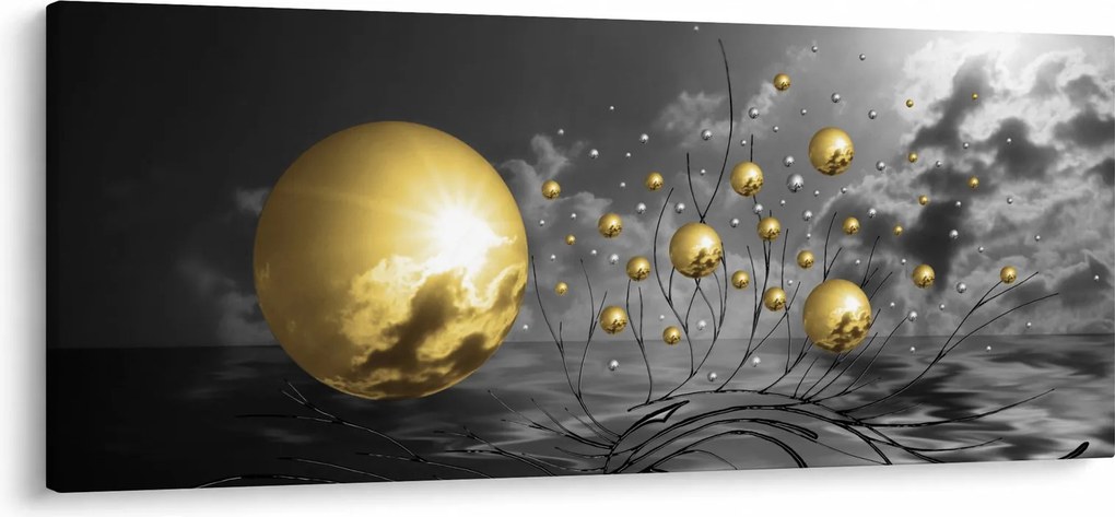 Okker gömbök képe (120x50 cm)