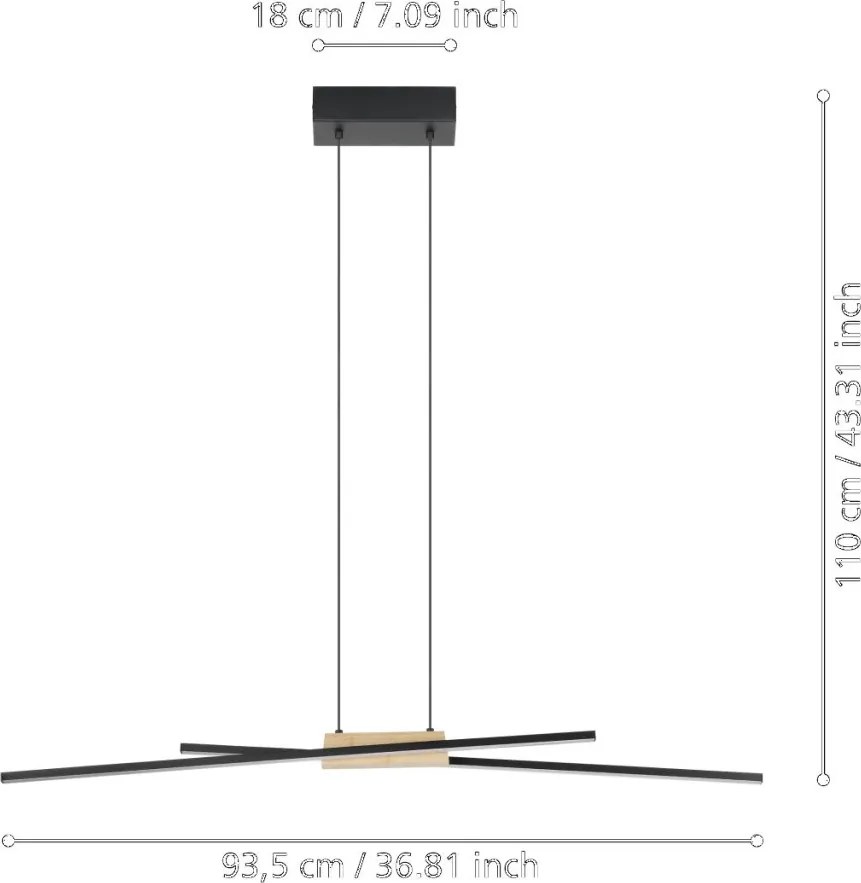 EGLO 900489 PANAGRIA Modern Led Függesztett Lámpa Fehér, Barna, Fekete LED IP20
