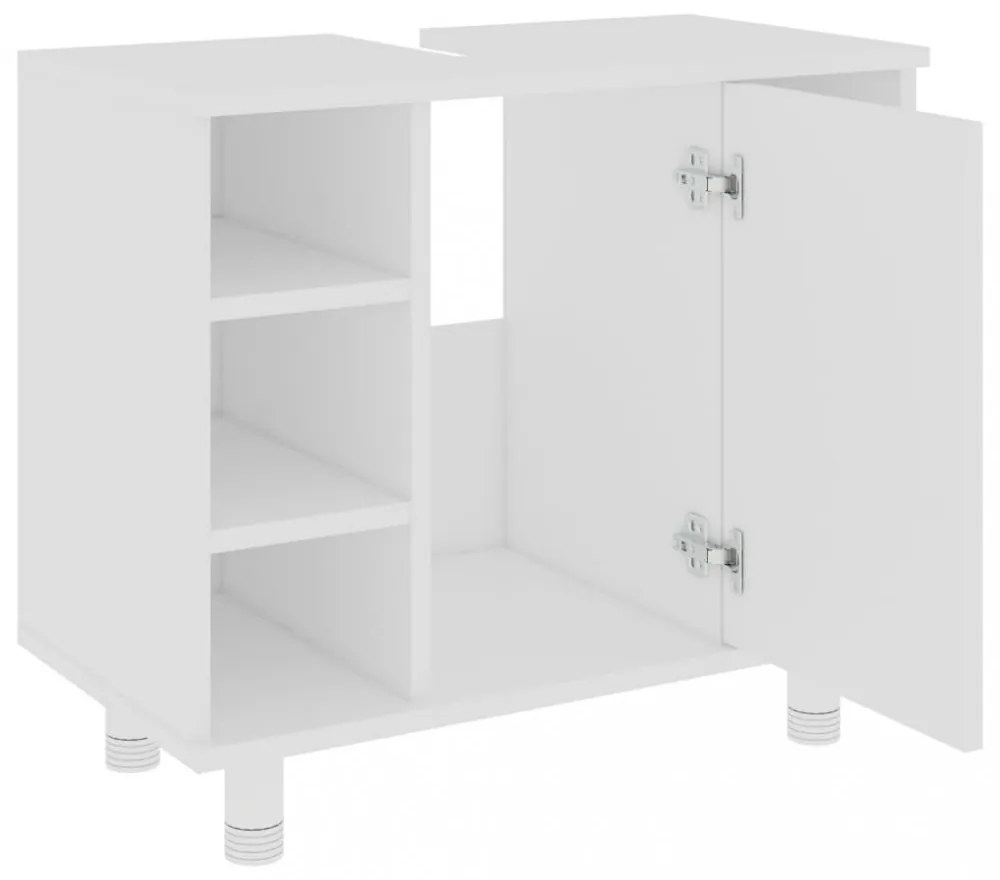 vidaXL fehér szerelt fa fürdőszobaszekrény 60 x 32 x 53,5 cm