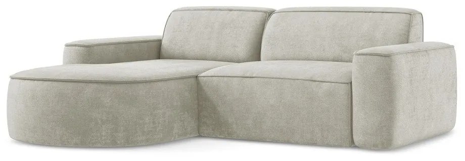 Krémszínű zsenília sarokkanapé (bal oldali-heverő résszel) Omao – Makamii