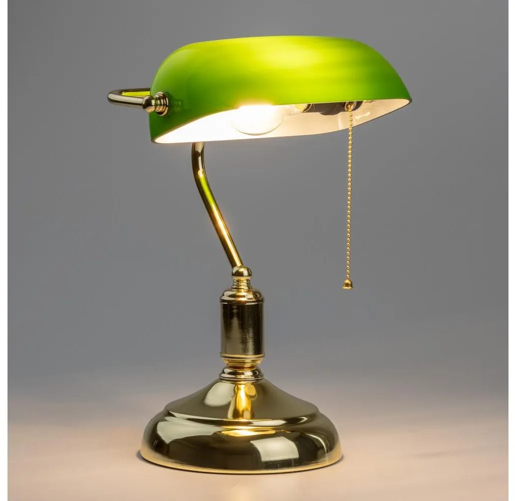 Brilagi - BANK OFFICE asztali lámpa 1xE27/60W/230V arany/zöld