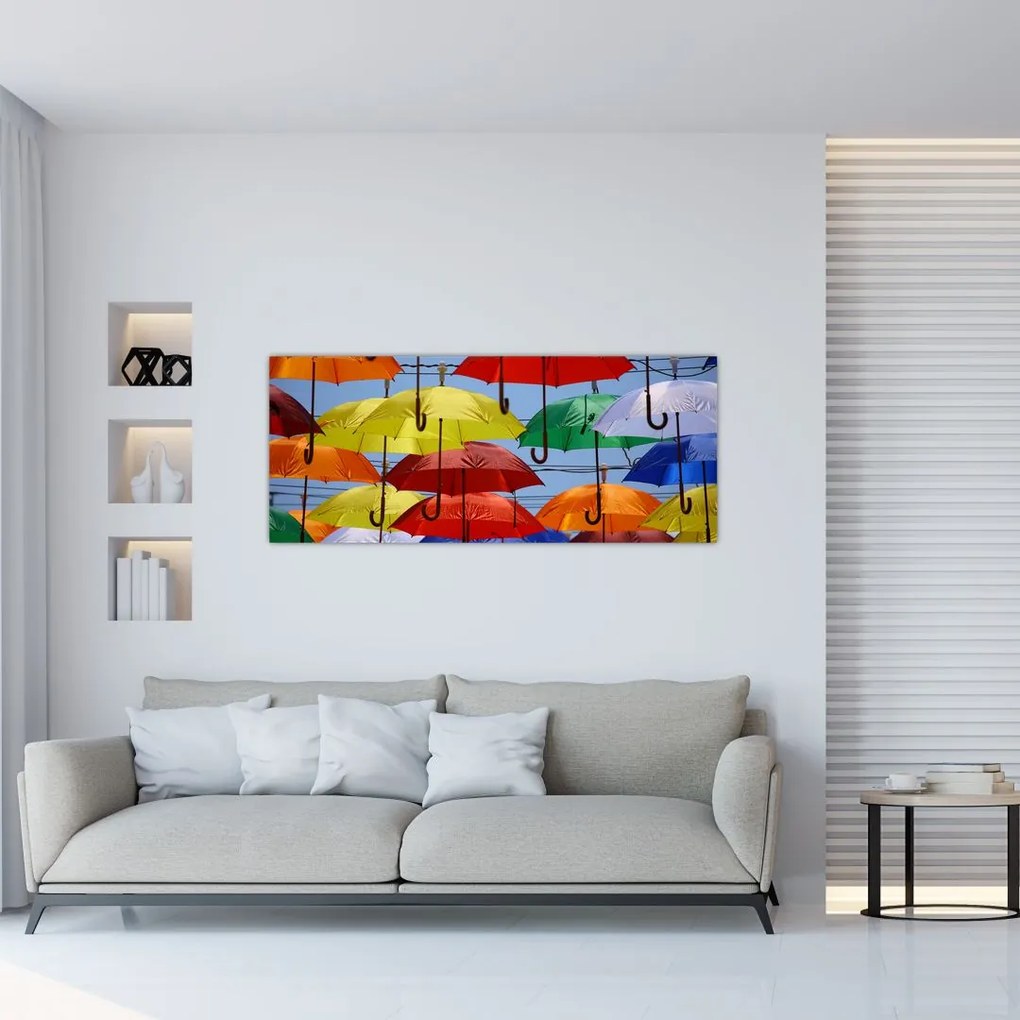 Színes esernyők képe (120x50 cm)