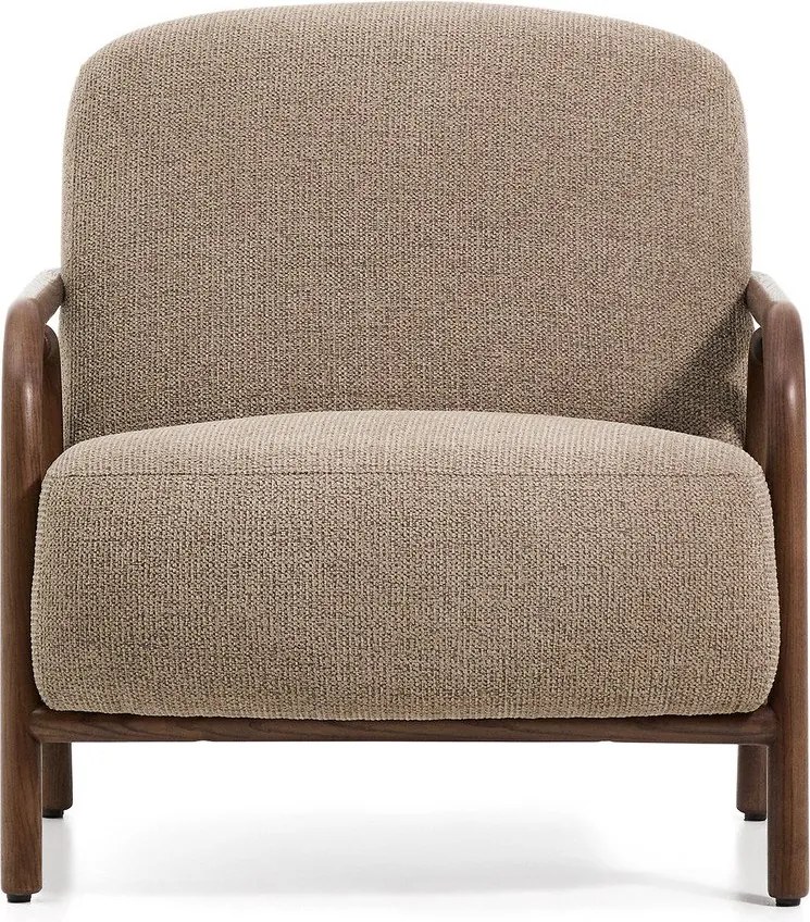 Szürkésbarna zsenília fotel Sylo – Kave Home