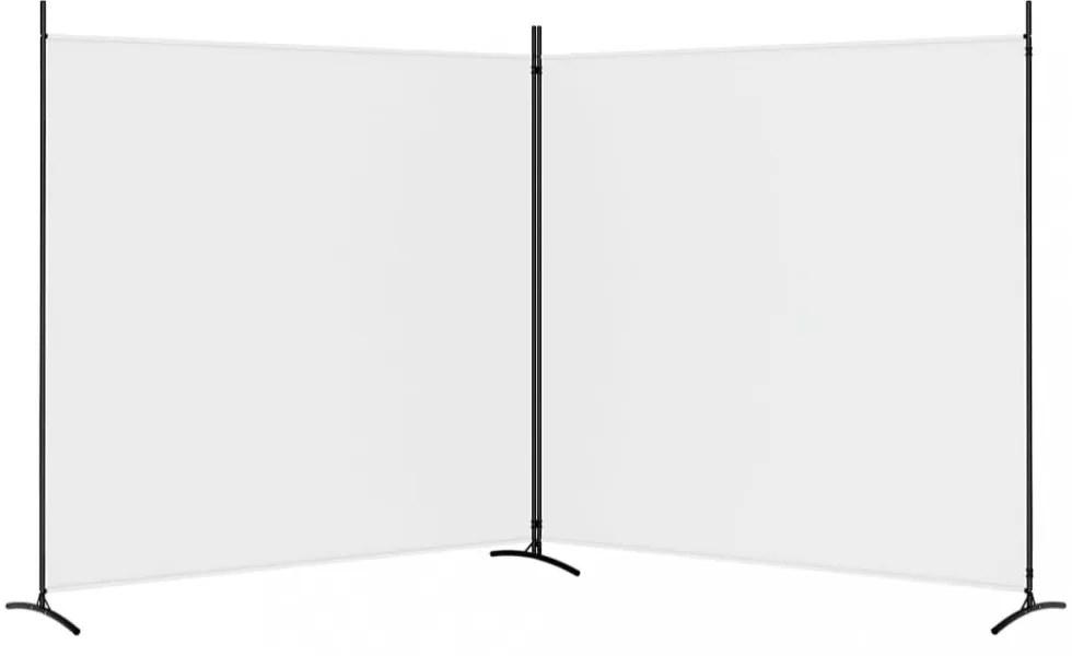 2 paneles fehér szövet térelválasztó 348x180 cm