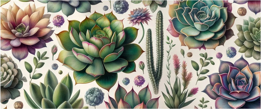 Kép - Pozsgás növények (120x50 cm)