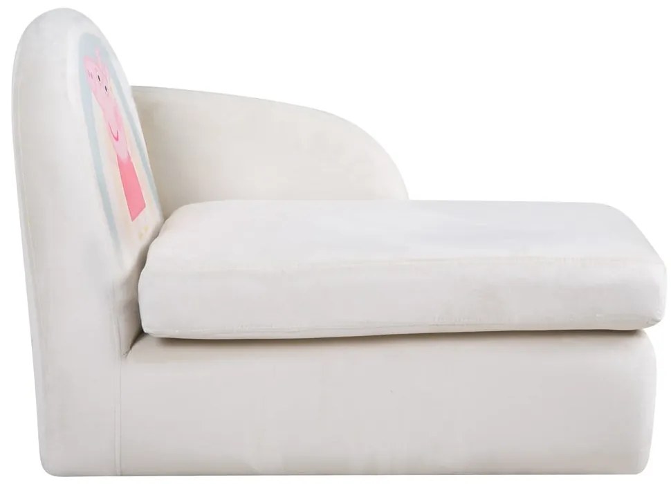 Fehér bársony gyerek kanapé 75 cm Peppa Pig – Roba