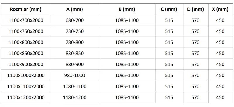 Mexen Velar L, zuhanykabin tolóajtóval 110 x 90 cm, 8mm átlátszó üveg, króm, 871-110-090-03-01