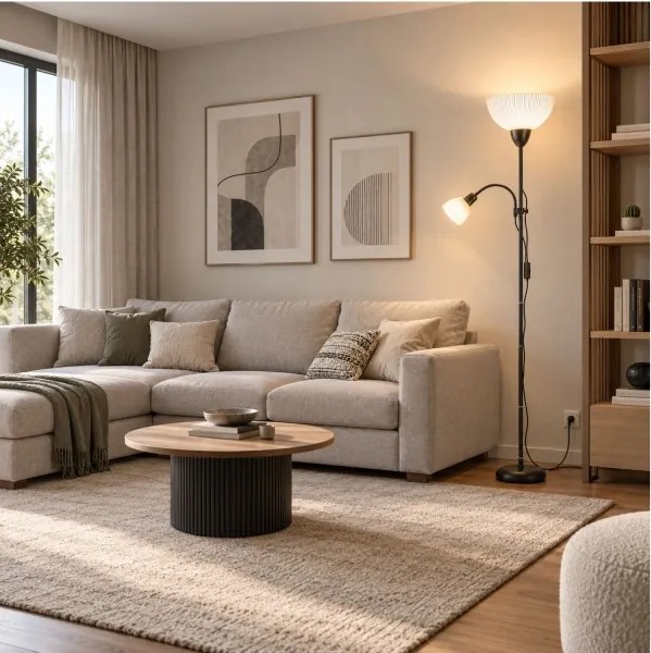 Rabalux 74109 - Állólámpa ACTION PRO 1xE27/60W/230V + 1xE14/25W fekete