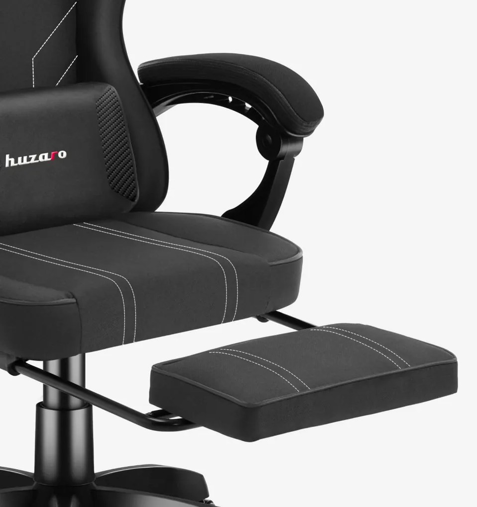 Gamer szék Huzaro Space lábtartóval Carbon fekete