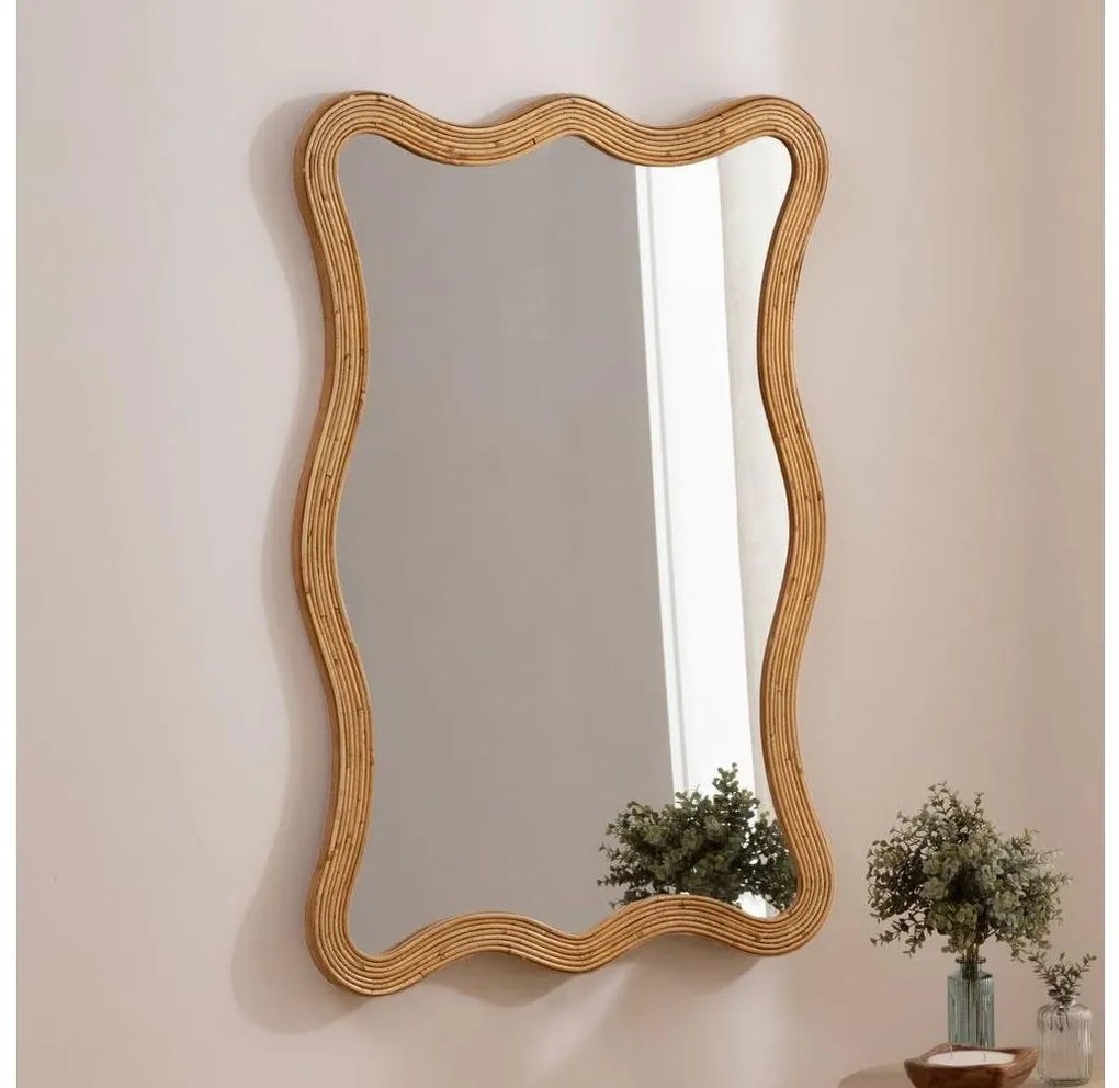 Atmosphera - MAGGIE rattan fali tükör 100x70 cm