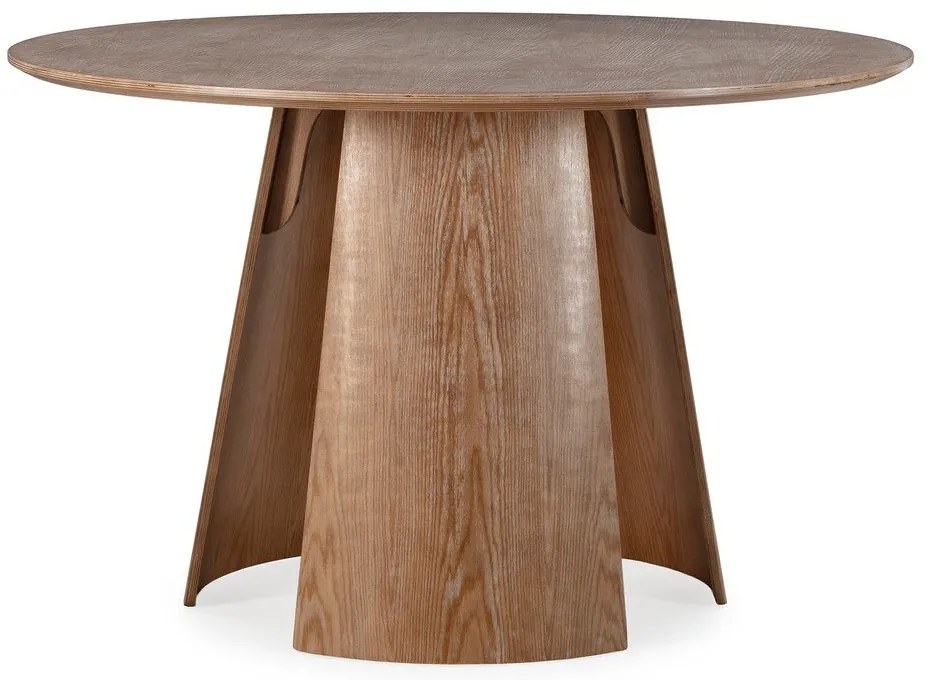 Kerek étkezőasztal tölgyfa dekorral ø 120 cm Zuri – MOME