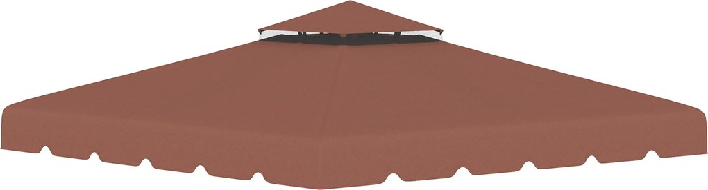 Outsunny Csere Napernyő 3x3m Pezsgőhöz Kettős Tető Csere Borítóval, 8 Drain Hole-lal, Barna | Aosom
