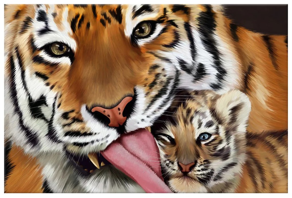 Gario Vászonkép Tigris és kis tigris Méret: 30 x 20 cm