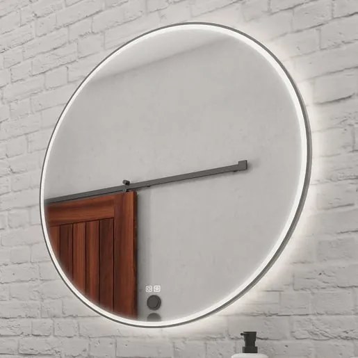 Tükör két érintésérzékelővel Naturel 80 cm fekete ZIL80LEDSEC