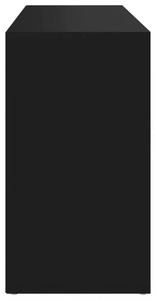 fekete szerelt fa cipőtároló pad 103 x 30 x 55 cm