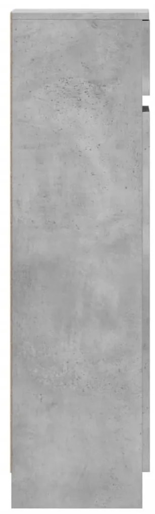 betonszürke szerelt fa cipősszekrény 100,5 x 28 x 100 cm