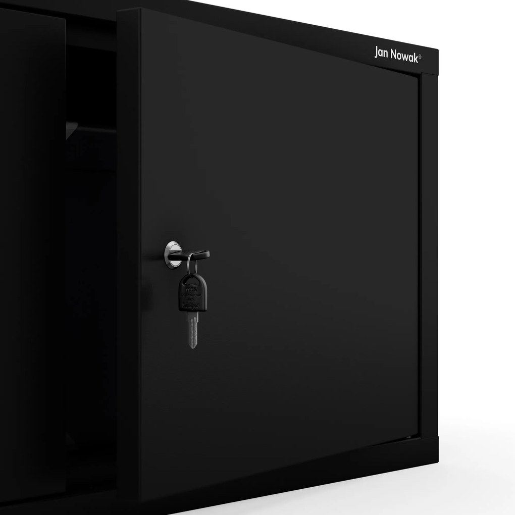 Felső szekrényelem EWA Compact öltözőszekrényhez – 800 x 380 x 400 mm, fekete