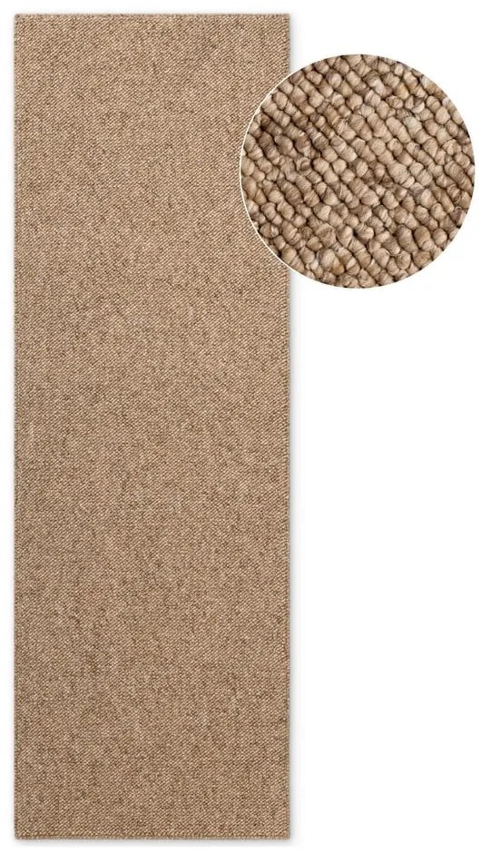 Világosbarna mosható futószőnyeg 80x240 cm Rocco Caramel – Elle Decoration