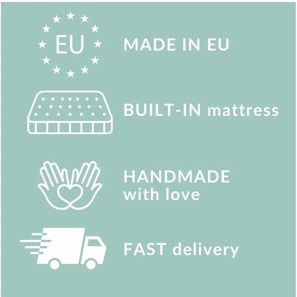 Szürke ágyneműtartós boxspring ágy 160x200 cm Blend – Maison de Rêve