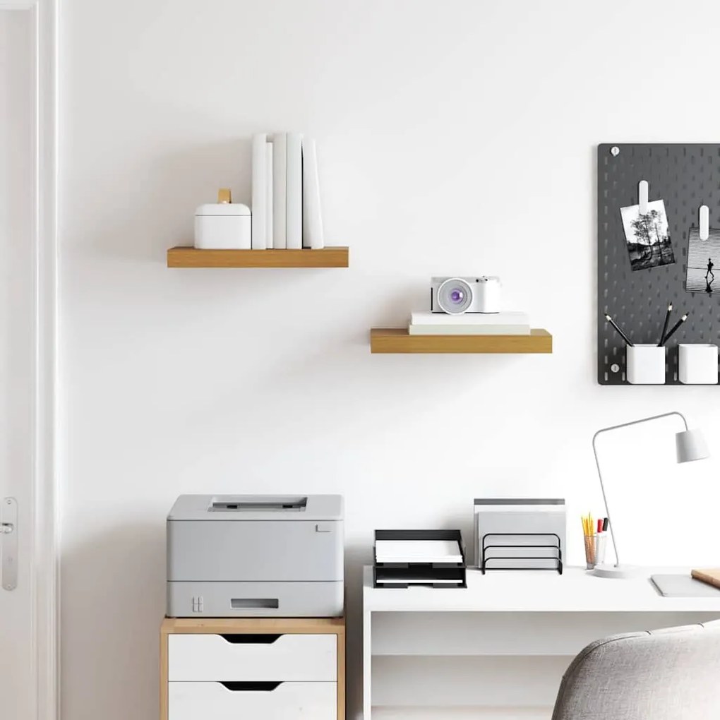 vidaXL Falpolc Falra szerelhető 2 pcs Bézs 40 x 23,5 x 4 cm Faanyag