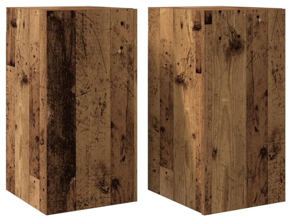 2 db antik fa színű szerelt fa TV-szekrény 30,5 x 30 x 60 cm