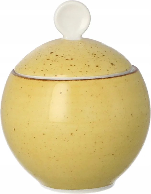 Lubiana Venus Porcelán Cukortartó Fedővel 250 ml Föld Színei Sárga
