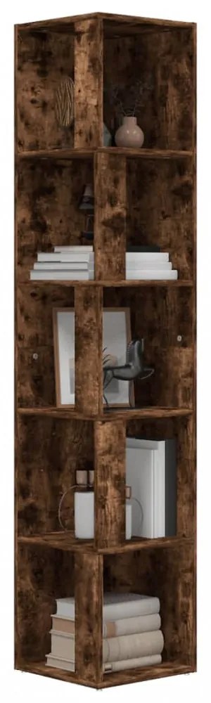 füstös tölgy színű szerelt fa sarokszekrény 33x33x164,5 cm