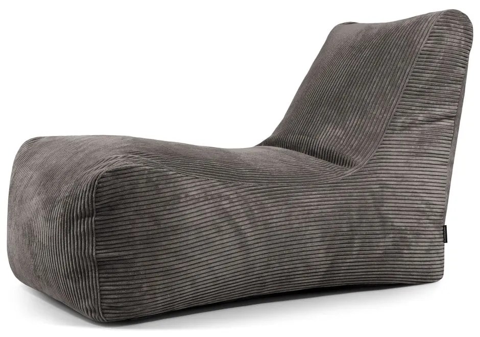 Sötétszürke kordbársony babzsákfotel Lounge – SLOWDOWN
