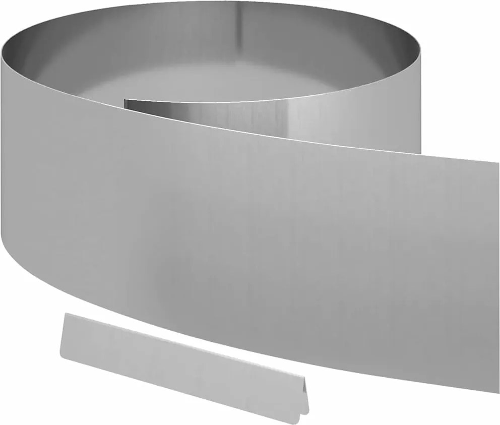 vidaXL Fűszegélyezés Ezüst 450 x 0.05 x 15 cm Horganyzott acél