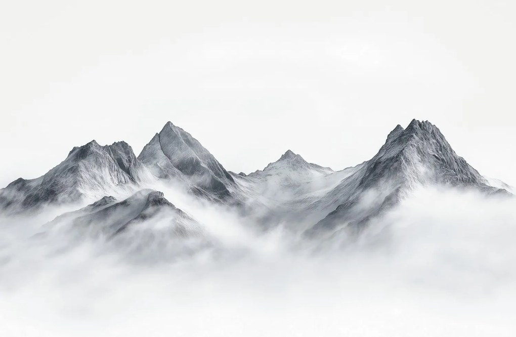Fotótapéta - Fekete-fehér hegyek (147x102 cm)