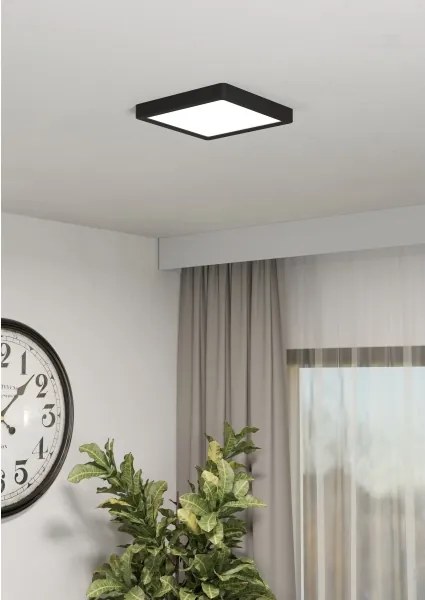 Eglo 901374-LED RGBW dimmelhető füstszínű mennyezeti lámpa FUEVA-Z LED/10,5W/230V 22x22cm IP44 fekete