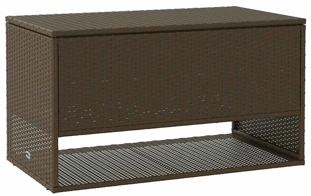 Barna polyrattan kültéri párna doboz 100x55x55,5 cm
