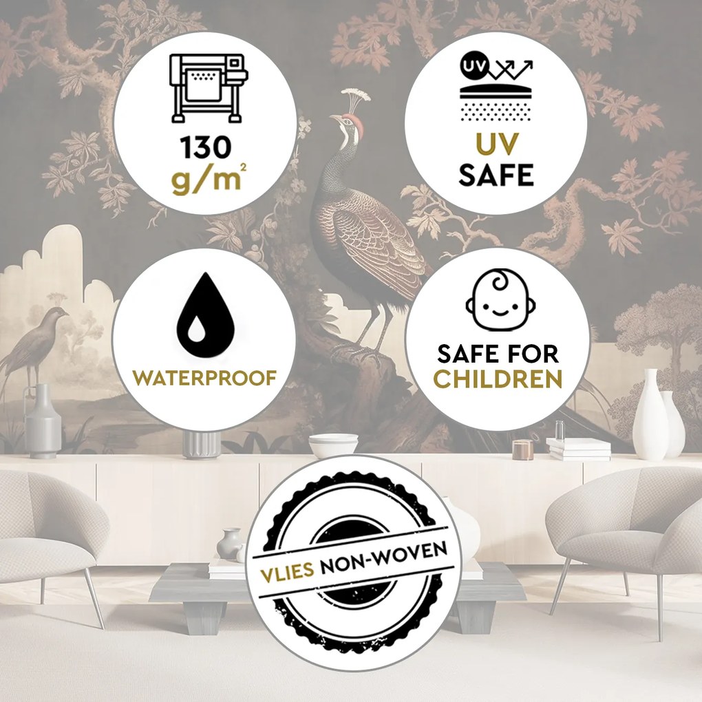 Gario Fotótapéta Keleti páva a fán Anyag: Vlies, Méret: 300 x 210 cm